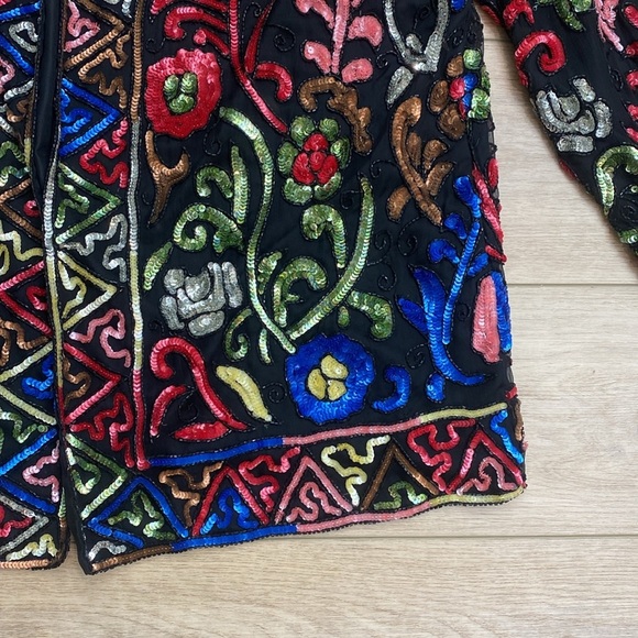 Vintage Jakelin Designs Sequin Silk Jacket - Picture 4 of 16
